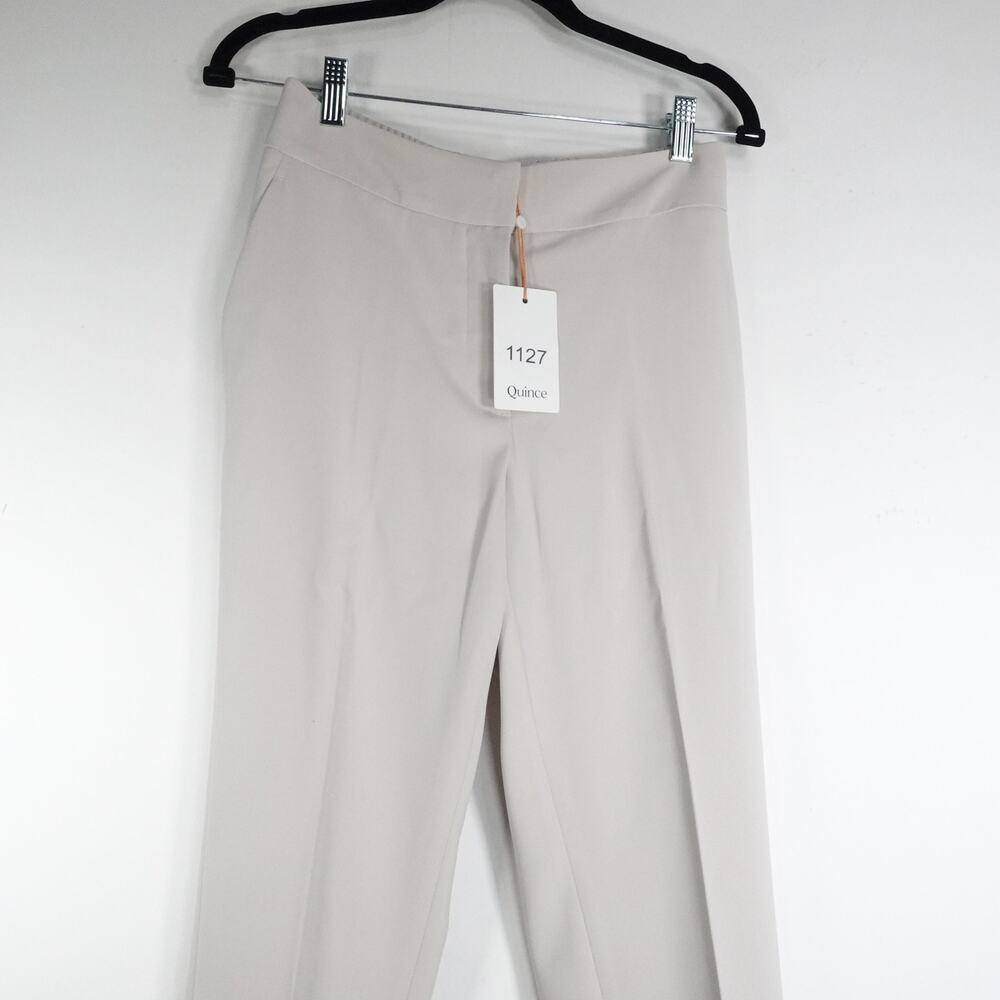 New Quince Women’s Size 4 Stretch Crepe Ankle Pants Sand Beige Elastic Preppy
